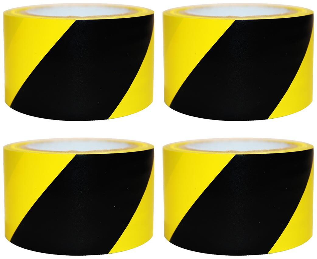 

VCR Black Yellow Floor Marking Tape - 23 Meters in Length 72mm 3 Width - 4 Rolls Per Pack