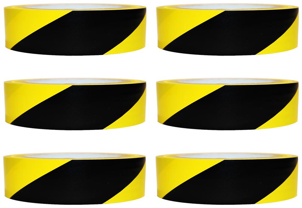 

VCR Black Yellow Floor Marking Tape - 23 Meters in Length 24mm 1 Width - 6 Rolls Per Pack