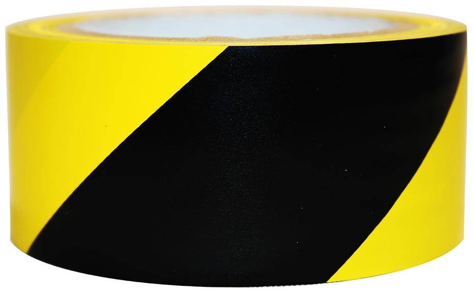 

VCR Black Yellow Floor Marking Tape - 23 Meters in Length 48mm 2 Width - 12 Rolls Per Pack