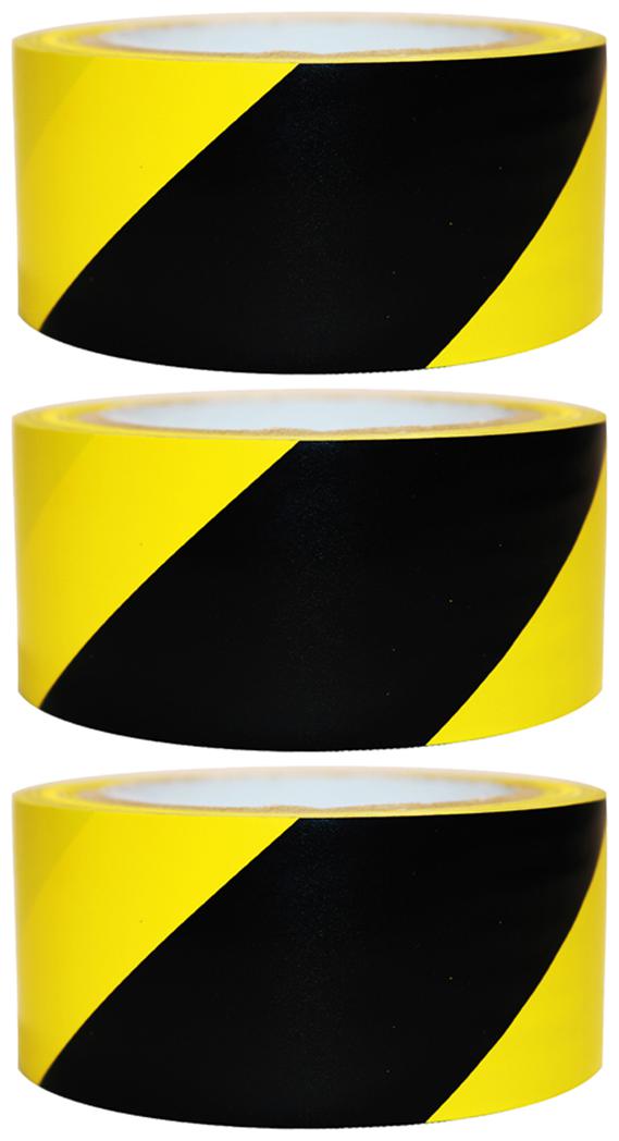 

VCR Black Yellow Floor Marking Tape - 23 Meters in Length 48mm 2 Width - 3 Rolls Per Pack