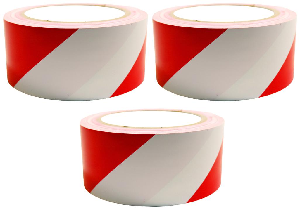 

VCR Red White Floor Marking Tape - 23 Meters in Length 48mm 2 Width - 3 Rolls Per Pack