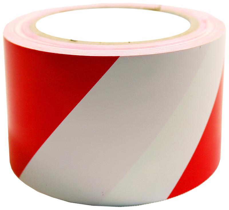 

VCR Red White Floor Marking Tape - 23 Meters in Length 72mm 3 Width - 8 Rolls Per Pack