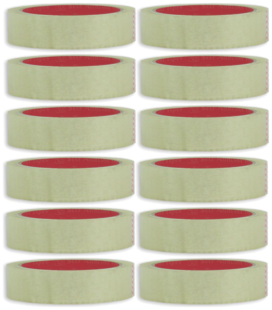 

VCR Self Adhesive Transparent Cello Tape - 100 Meters In Length - 24mm 1 Width - 12 Rolls Per Pack