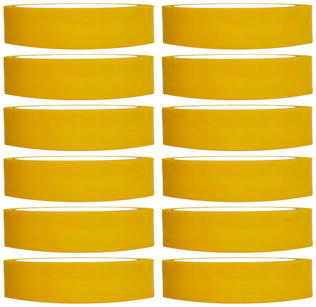 

VCR Yellow Color Tape - 50 Meters in Length - 24mm 1 Width - 12 Rolls Per Pack