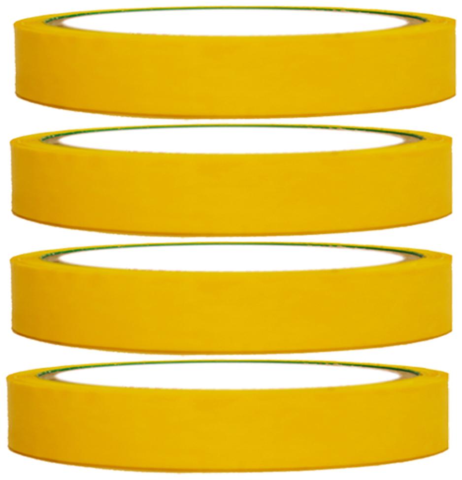 

VCR Yellow Color Tape - 50 Meters in Length - 18mm 0 75 Width - 4 Rolls Per Pack