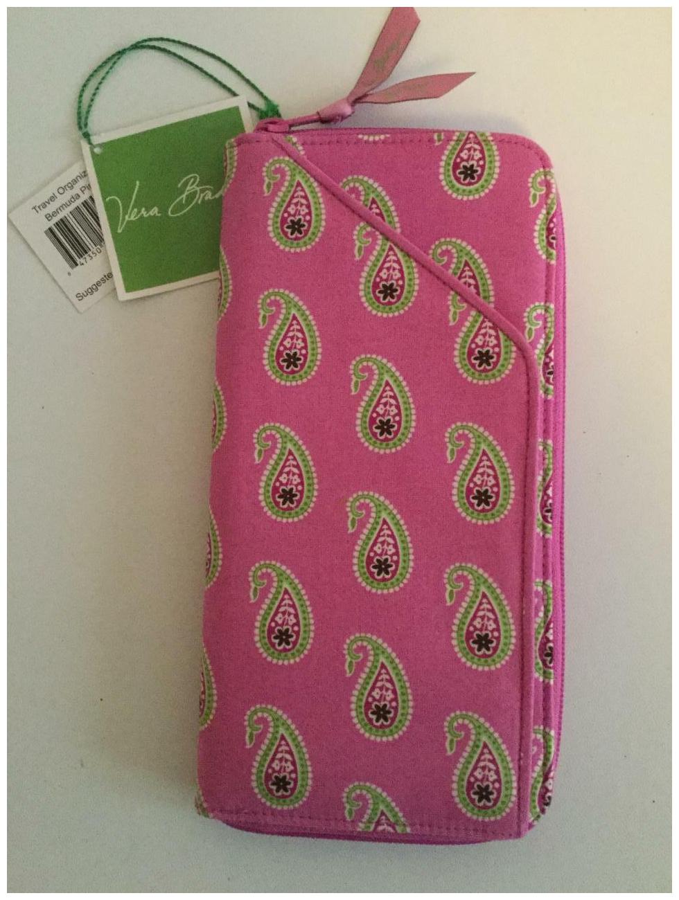 

Vera Bradley Bermuda Pink Travel Organizer Passport Wallet NWT