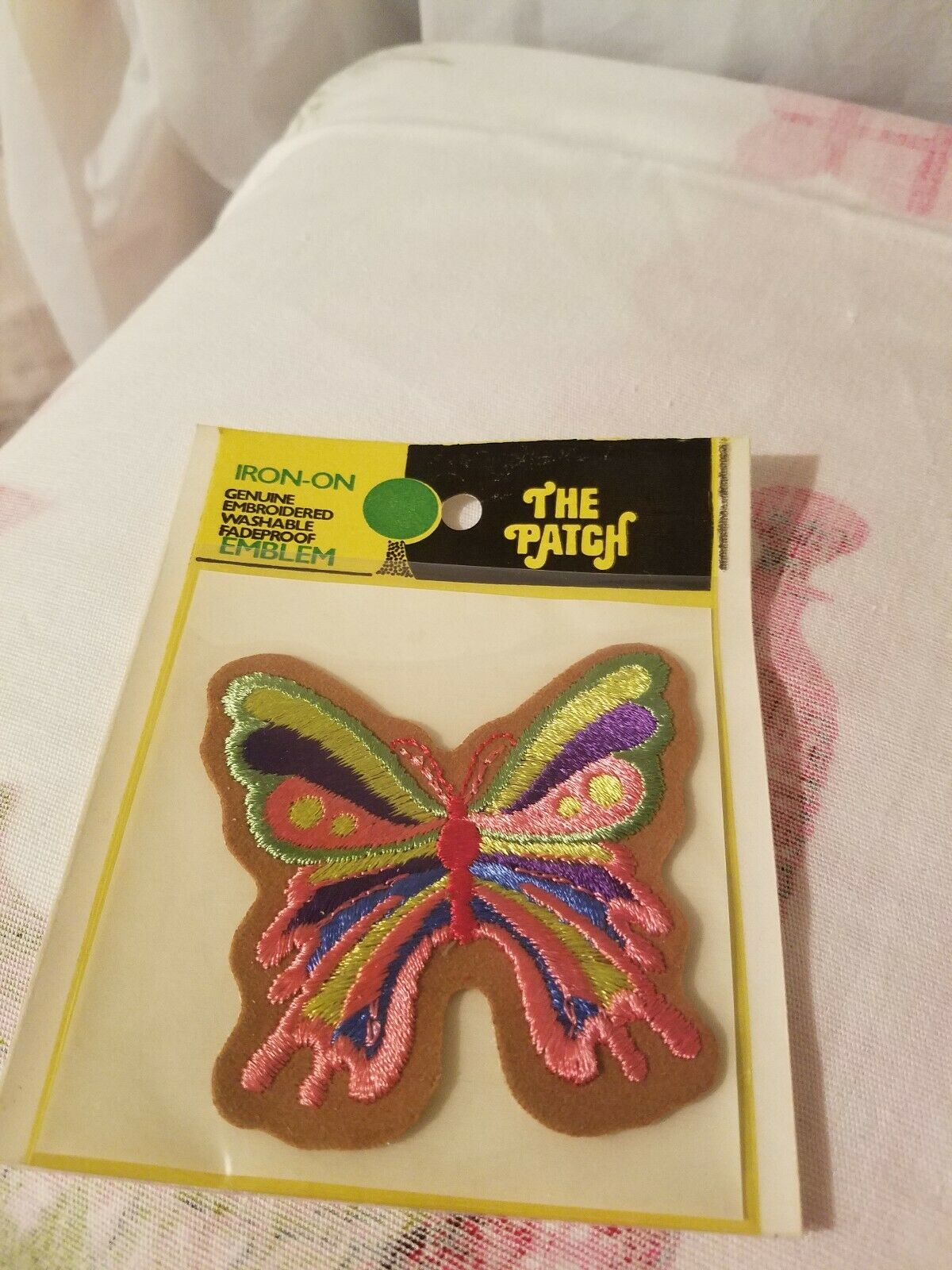 

Vintage NOS Butterfly Iron on Patch Embroidered Colorful Blue Purple Pink Green
