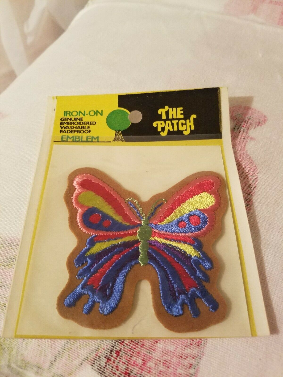 

Vintage NOS Butterfly Iron on Patch Embroidered Colorful Blue Purple Pink Green