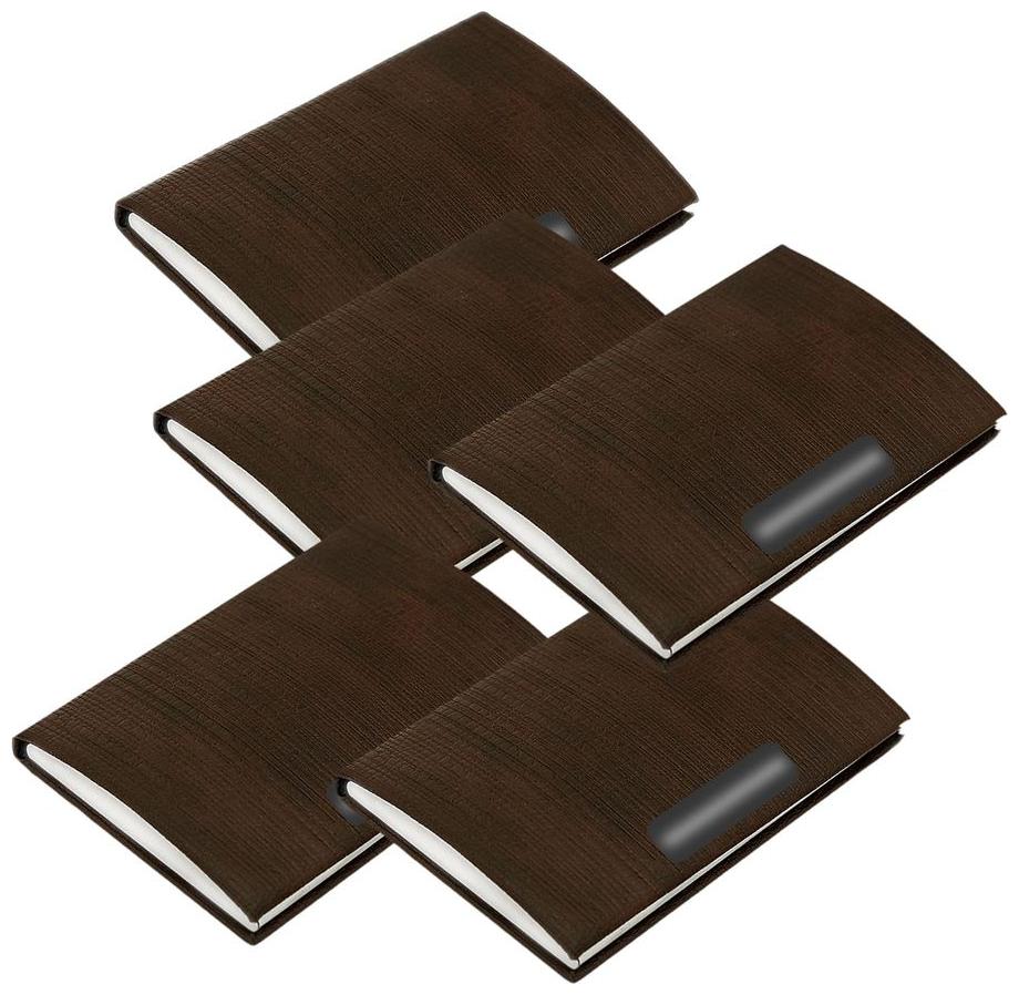

CARD HOLDER FOR VISITING ATM ID CARDS DARK BROWN LINED TEXTURED (SET OF 5)
