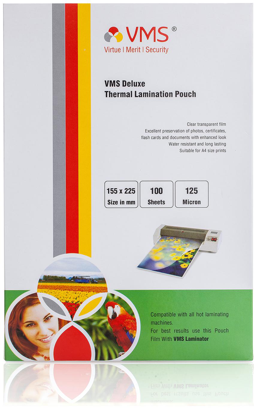

VMS Deluxe Thermal Lamination Pouch 155x225mm 125 Micron (100 Sheets) for Certificate and Documents
