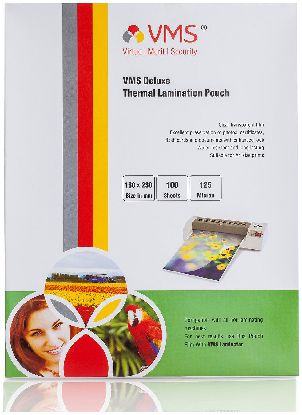 

VMS Deluxe Thermal Lamination Pouch 180x230mm 125 Micron (100 Sheets)