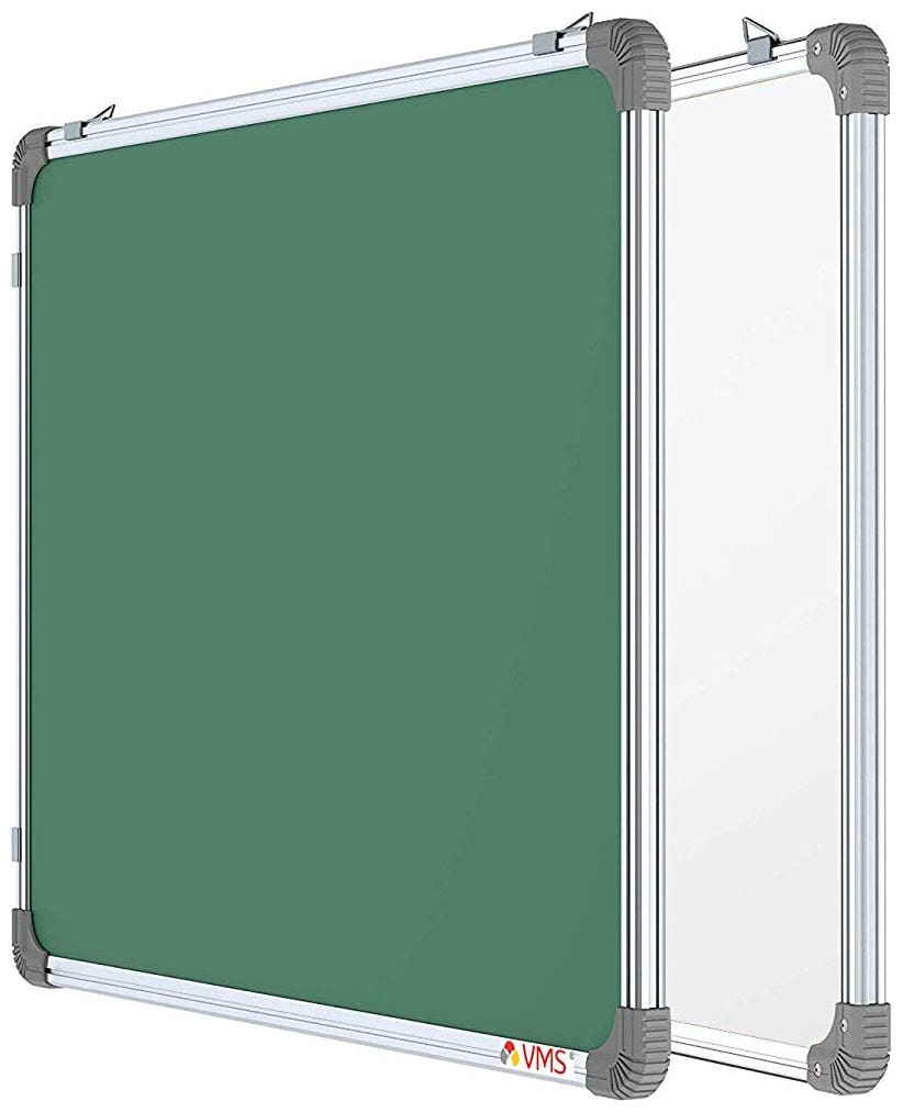

VMS OfficeBuddy Dual-Sided Non-Magnetic White Board Chalk Board with lightweight Aluminium Frame for Kids Home School - 2 x 3 Feet