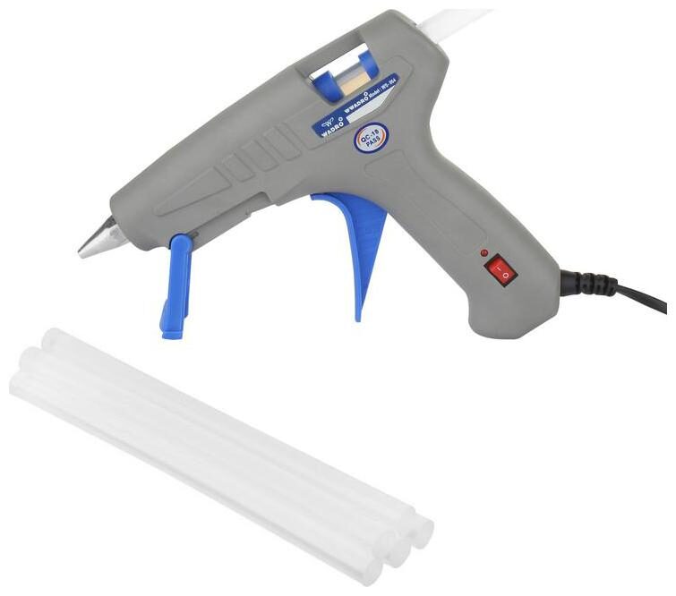 

W WADRO - 100 W Fiber Hot Melt Glue Gun Electronic PTC Heating Technology for DIY Craft Work (GREY)(5 Glue Sticks FREE)