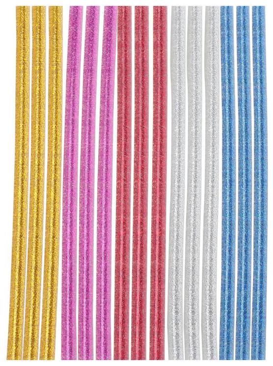 

W WADRO 11 MM Glitter Sparkle Hot Melt Sticks (Regular Glue Gun) for DIY Craft And Decoration - 15pcs Glitter Glue Sticks (Multicolor)
