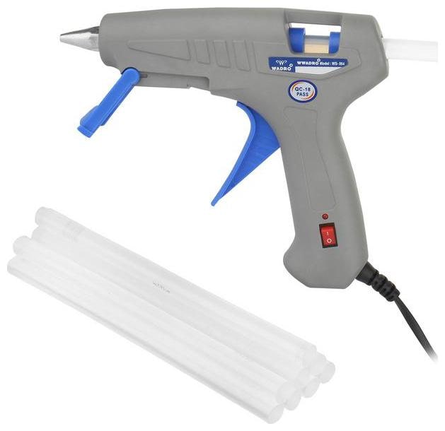 

W WADRO - 60 W Fiber Hot Melt Glue Gun Electronic PTC Heating Technology for DIY Craft Work (GREY)(8 Glue Sticks FREE)