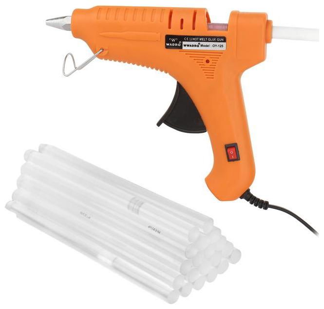 

W WADRO - 60 W Fiber Hot Melt Glue Gun Electronic PTC Heating Technology for DIY Craft Work (ASSORTED)(20 Glue Sticks FREE)