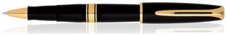 Waterman Charleston Blk Gold Trim Roller Ball Pen F.Blk Gb1