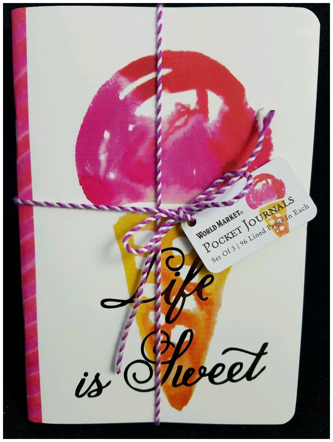 

World Market Life is Sweet Pocket Journals Ice Cream Pastel Colors Wonderful