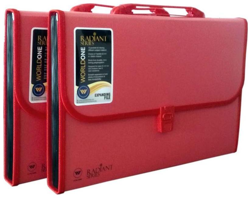 

Worldone Expanding File 13 Pockets Red Set of 2