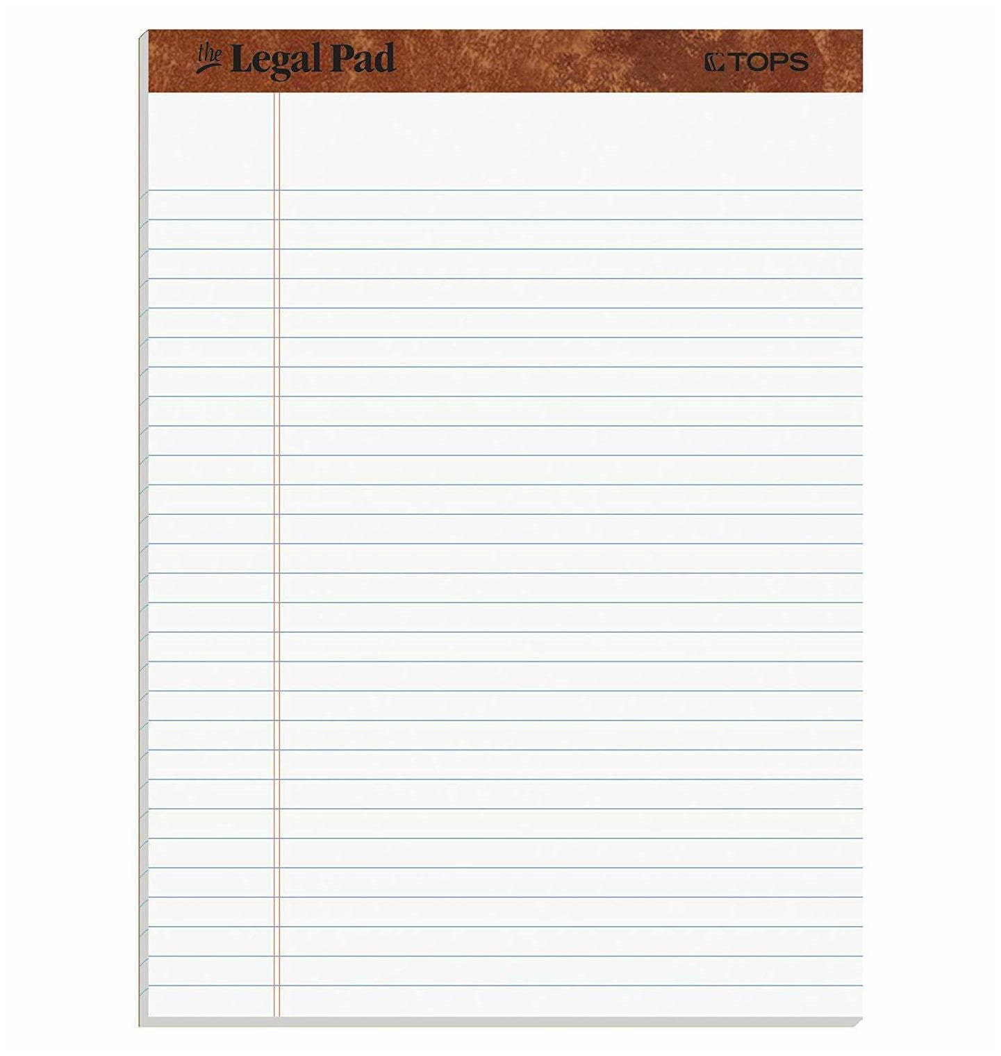 

Writing Pads Ruling Wide Canary Smooth Paper 8-1 2 X 11-3 4 50 Sheets 12 Pack