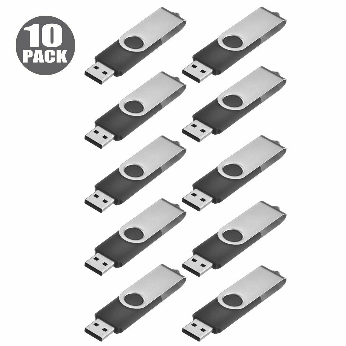 

10PCS 128MB Flash Drive Bulk USB 2 0 Memory Stick Pen Thumb Drive Swivel Black