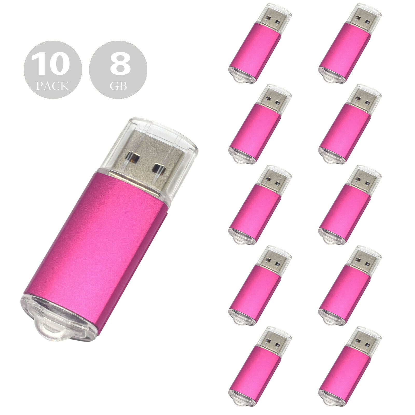 

10PCS 8GB USB Flash Drive Rectangle High Speed Memory Stick Thumb Pen Drive Pink