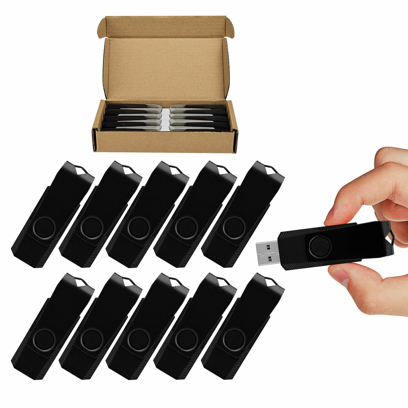 

10PCS USB 2 0 Flash Drives Memory Sticks Thumb Pen Drives 1GB-32GB Rotating Disk