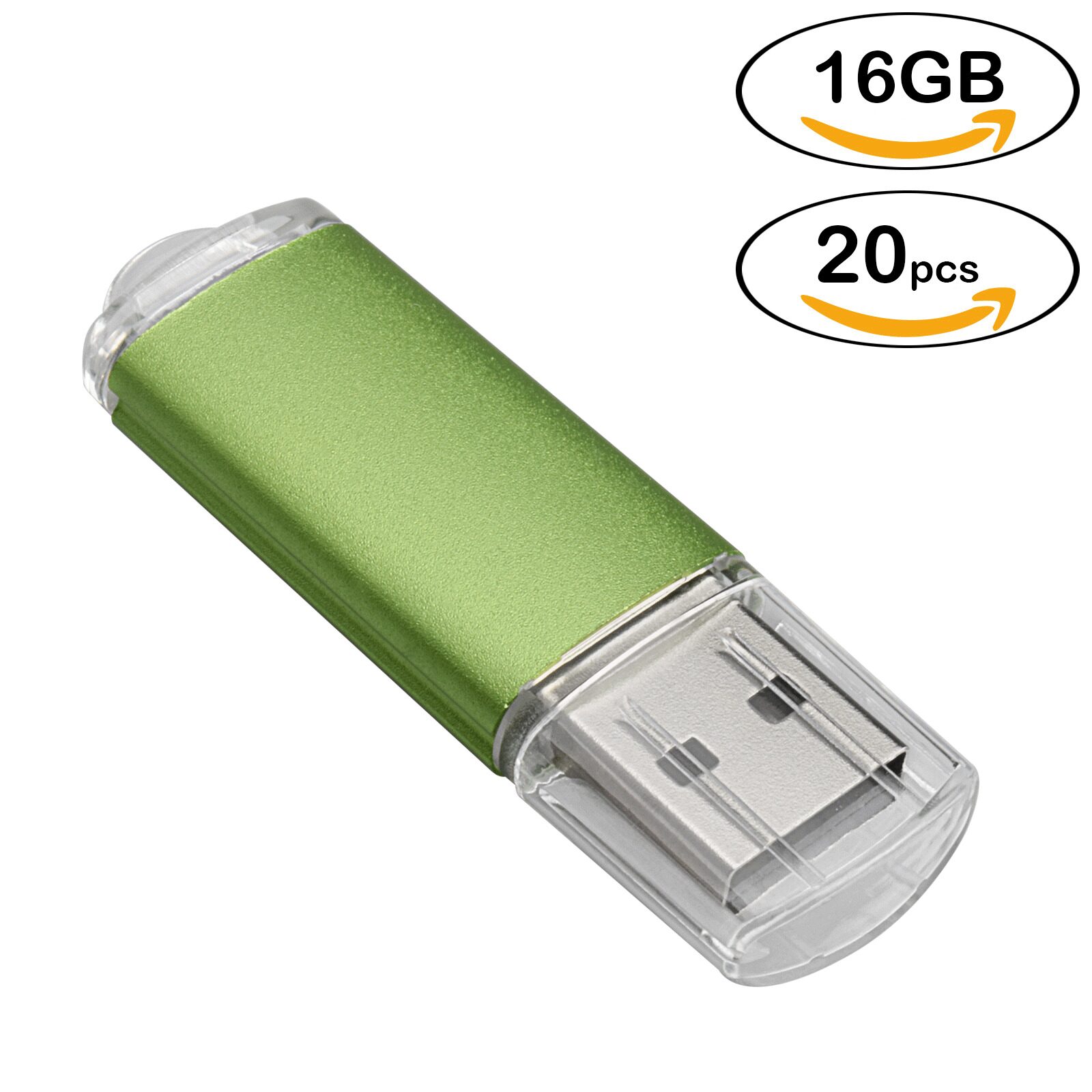 

20 Pack 16GB USB 2 0 Flash Drives High Speed Memory Stick Thumb Pen Drives Green