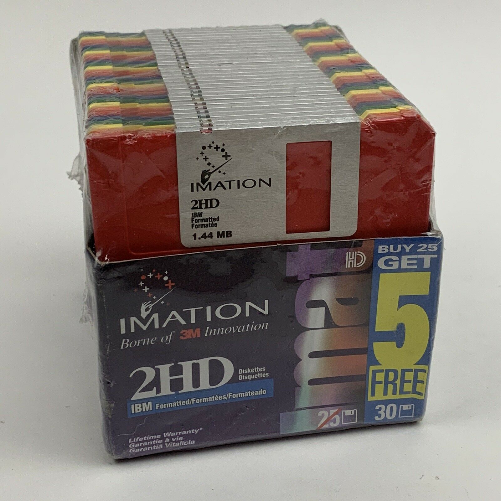 Buy 30 Pack IMATION Rainbow 3.5" Floppy Disks Diskettes IBM Formatted 1