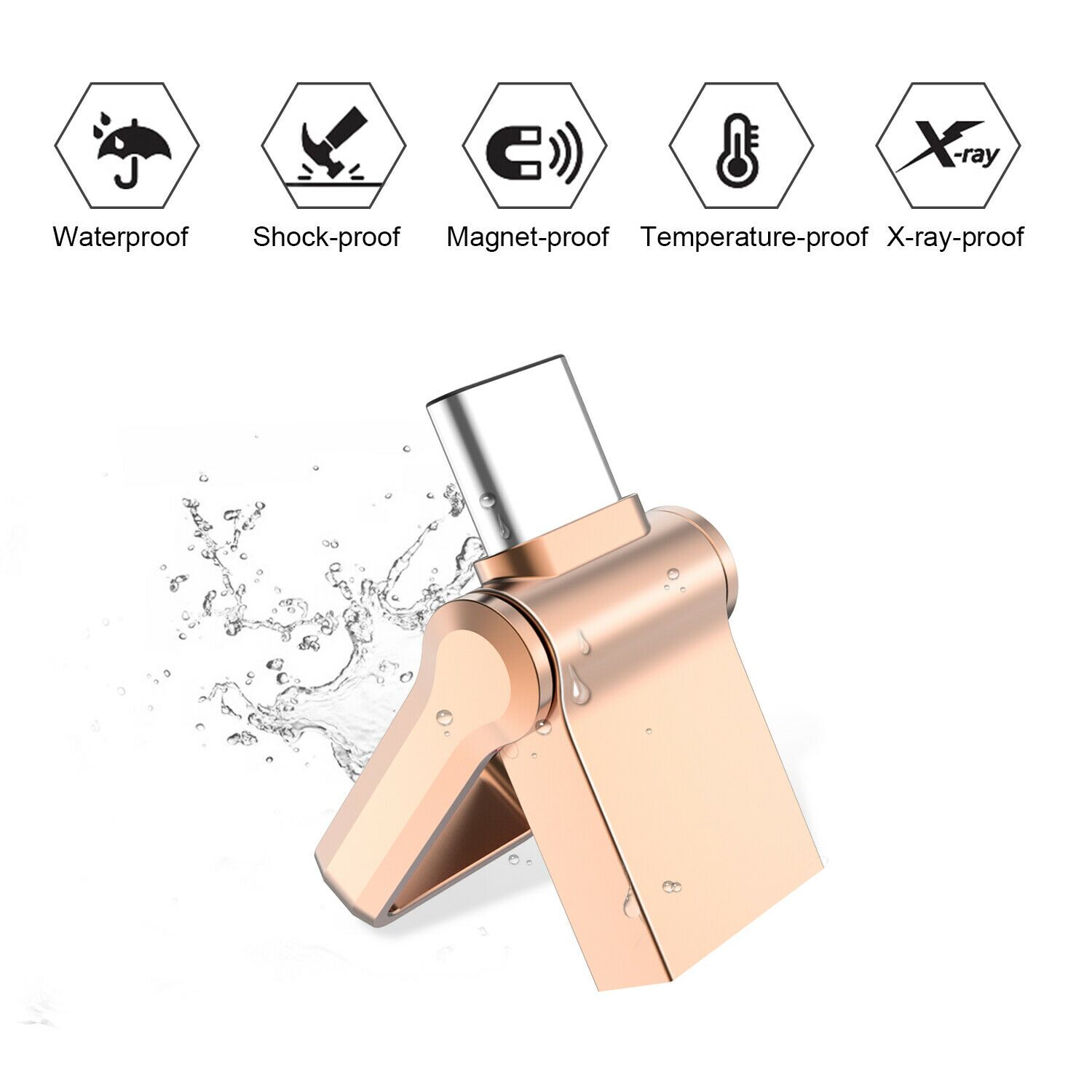 

32G 64G Dual Type-C OTG USB 3 0 Flash Drive Waterproof Memory Stick Thumb For PC