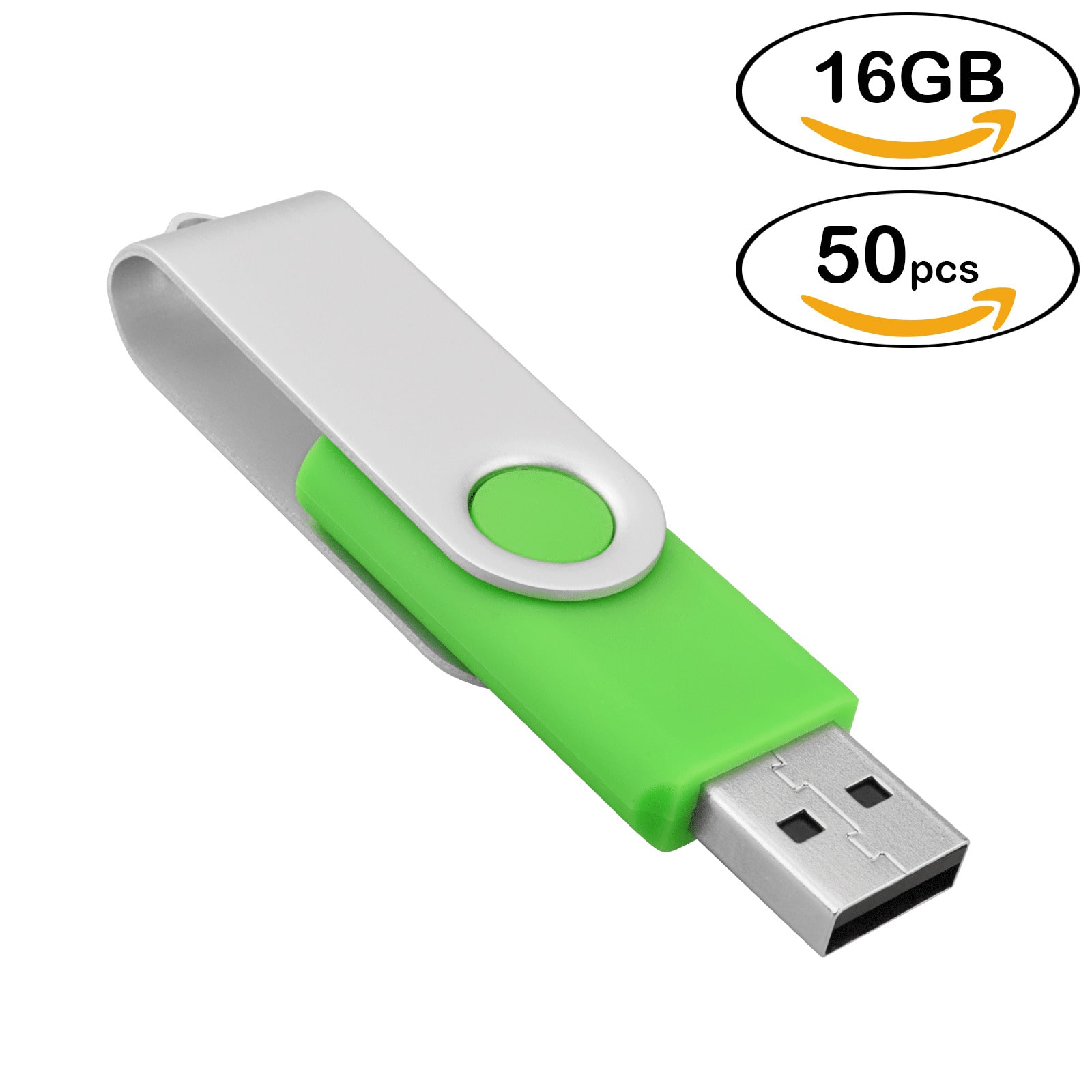 

50PCS 16GB USB 2 0 Flash Drive Swivel Memory Flash Stick Metal Memory Pen Drive