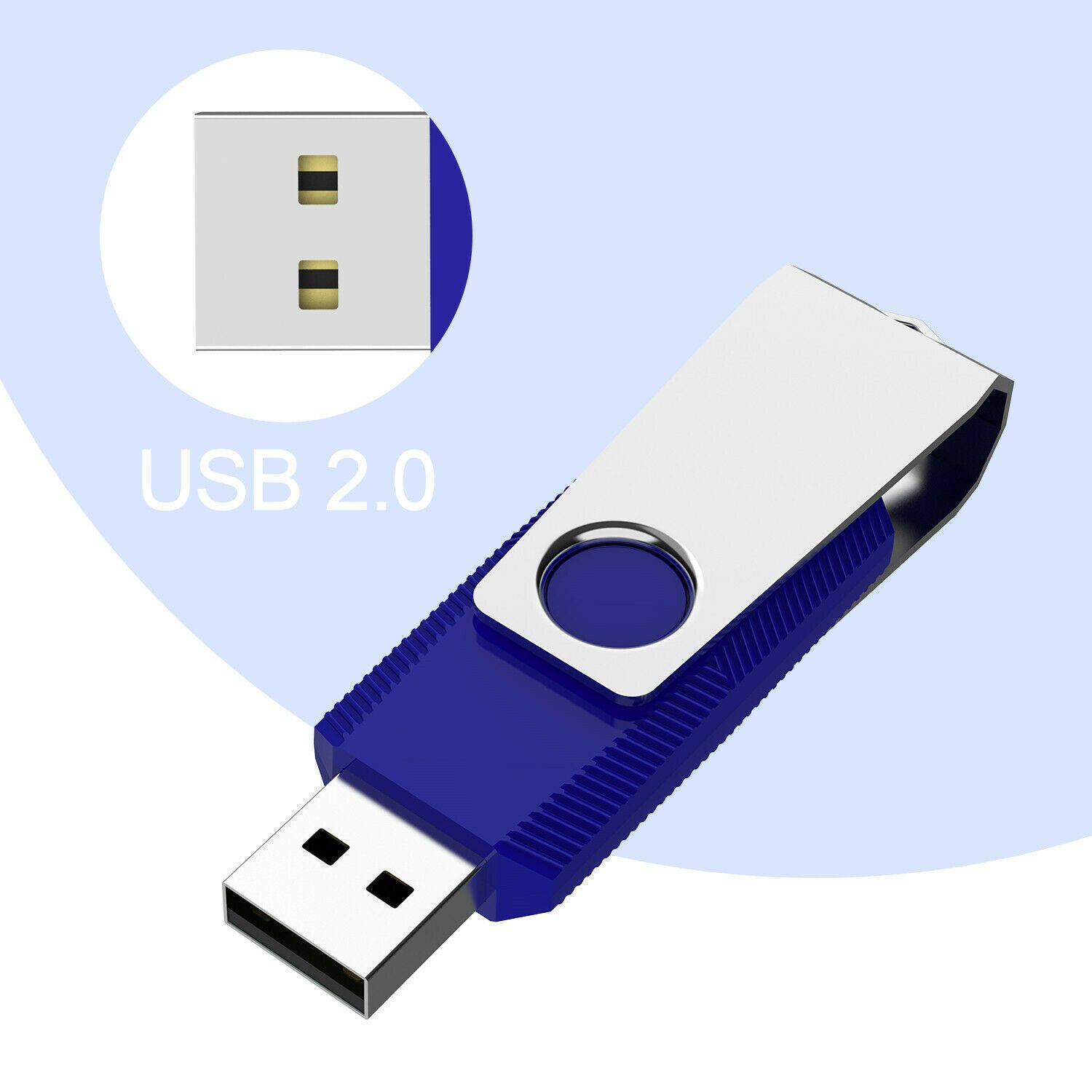

64GB Flash Drive Rotating USB2 0 Storage Memory Stick Thumb Pendrive U Disk Blue
