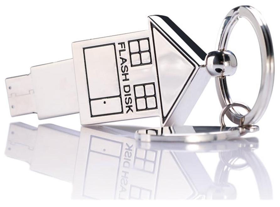 

nexShop Metal Home Shape Keychain 8 GB USB 2 0 Pendrive ( Silver )