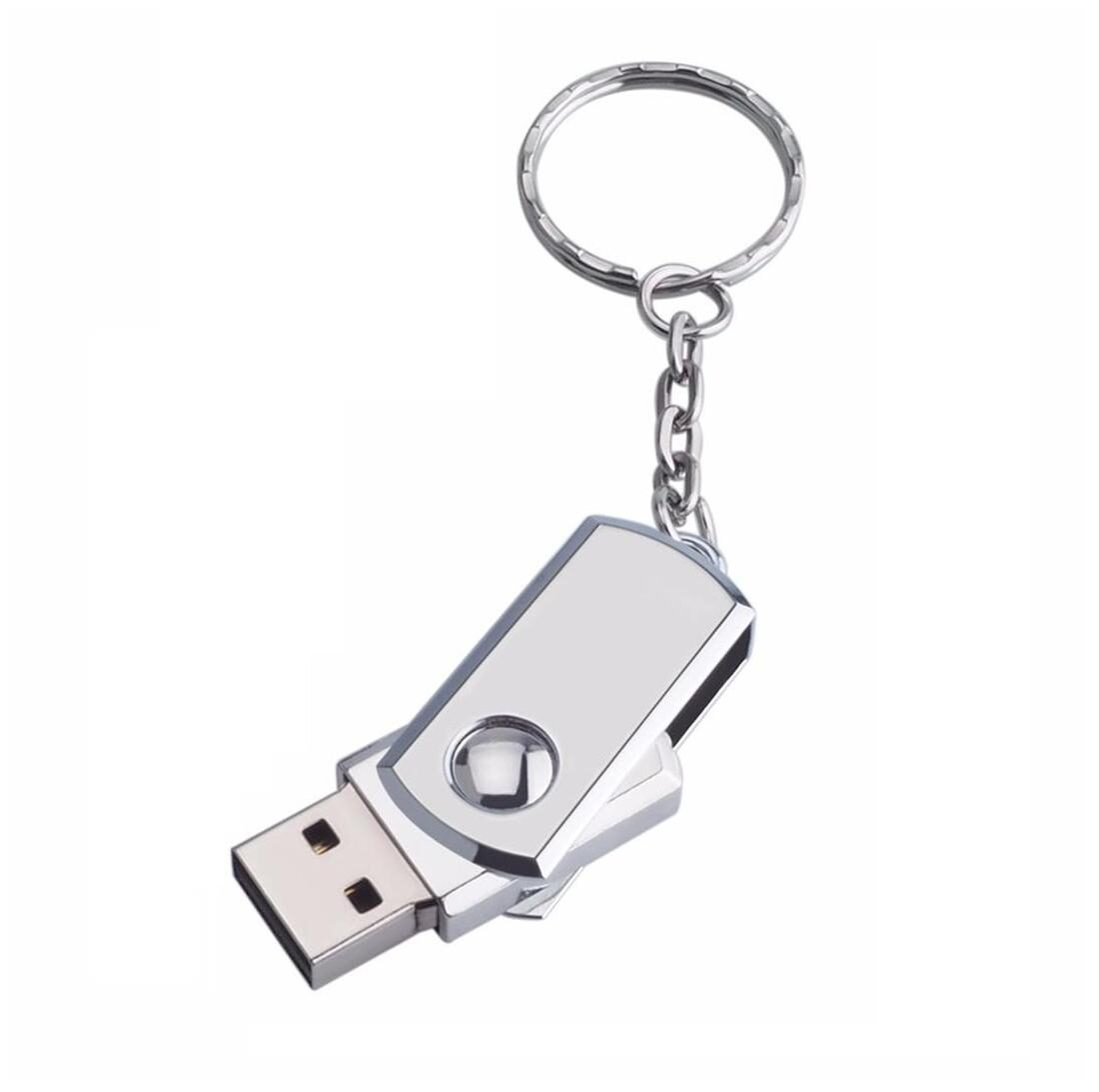 

nexShop Rotatable Stainless Steel Keychain USB 360 Degree Rotate 8 GB USB 2 0 Pendrive ( Silver )