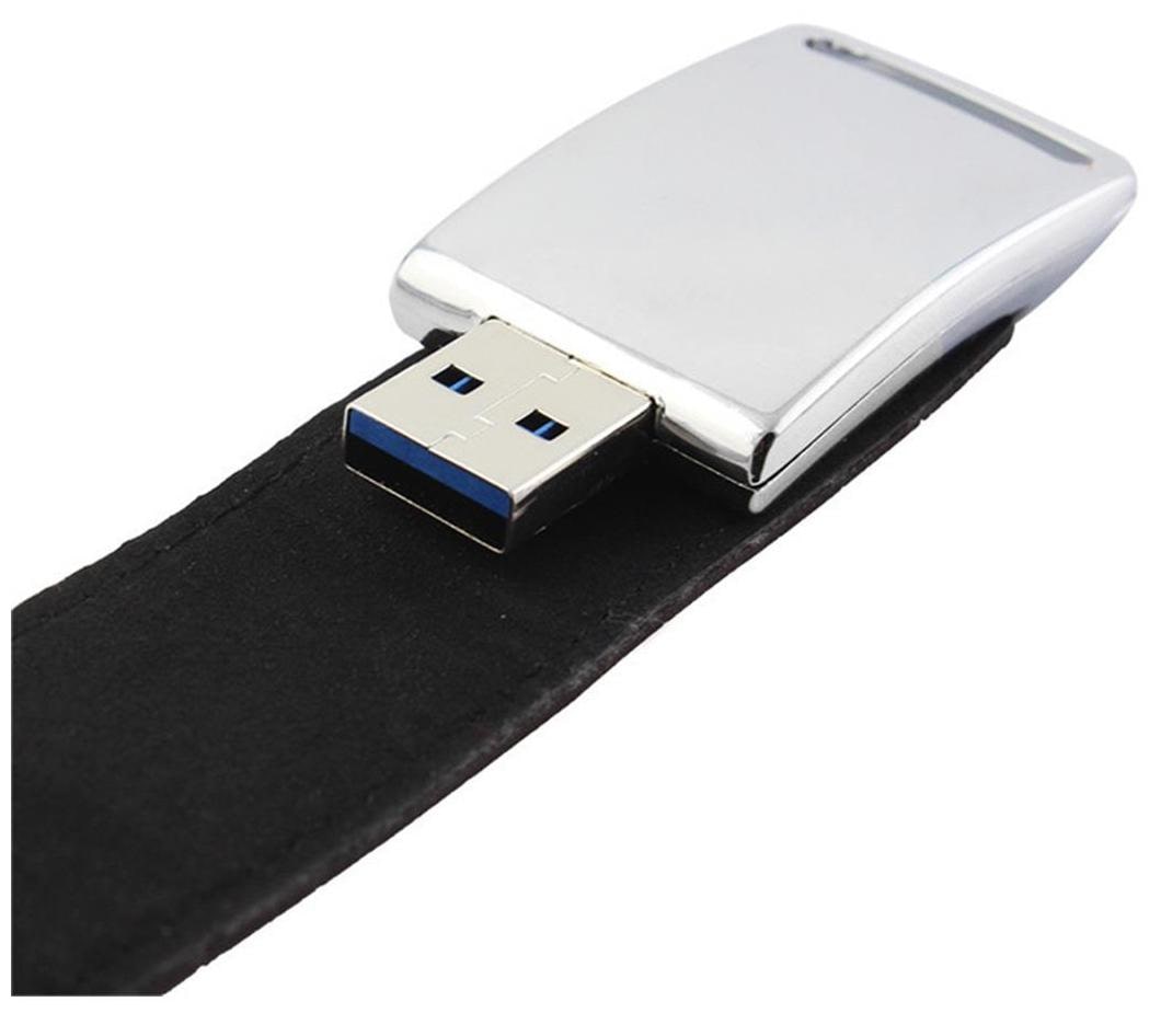 

nexShop Stylist Leather Metal Chrome Casing USB Flash Drive 8 GB USB 2 0 Pendrive ( Black )