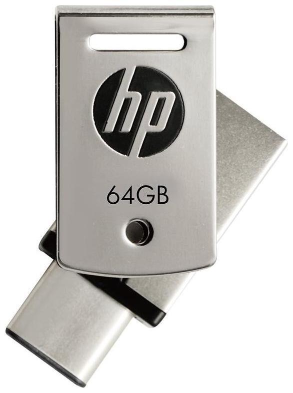 

HP X5000M 64 GB USB 3 1 Type A Type C Pendrive ( Silver )