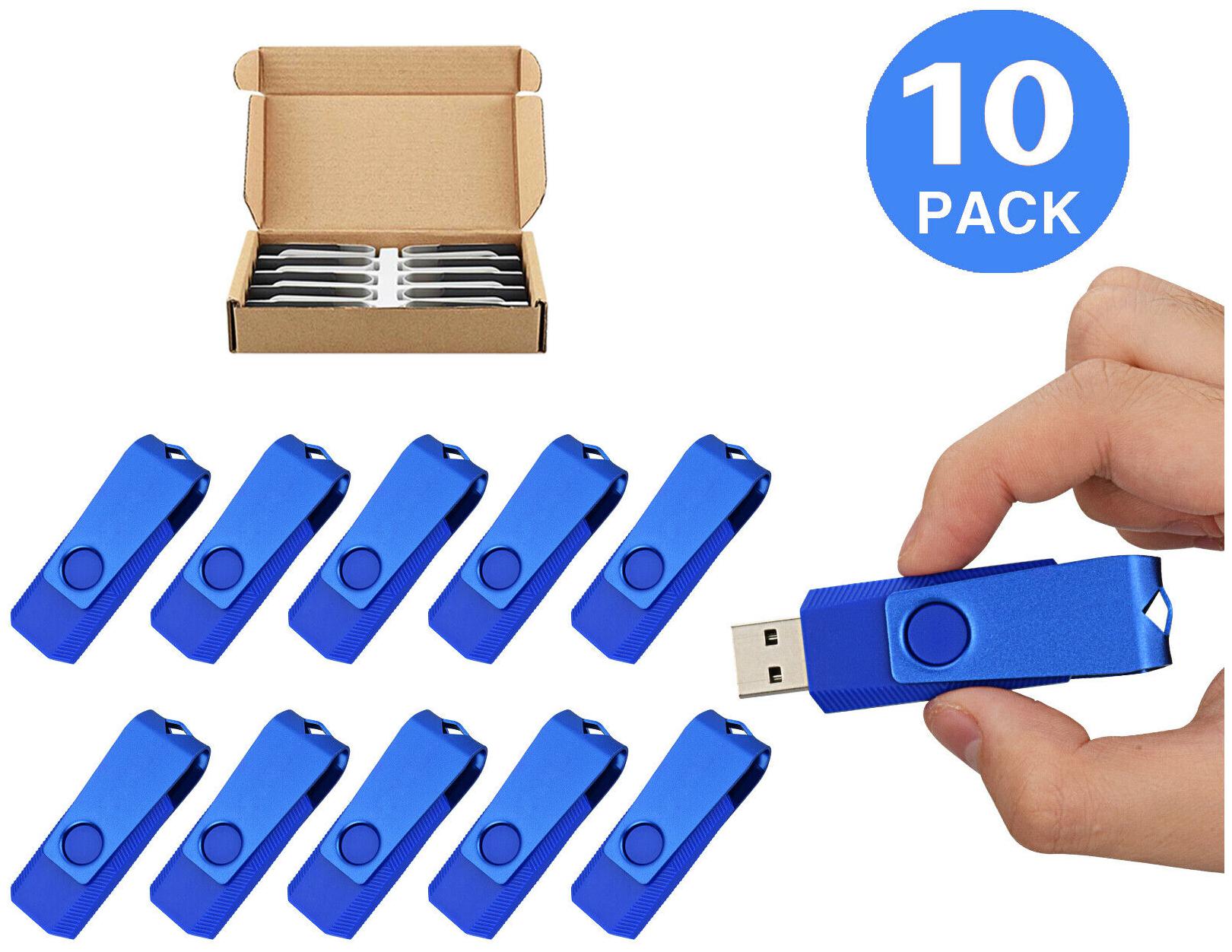 

Kootion Metal Non-slip Swivel 10 Pack 16GB 2 0 USB Flash Drives Memory Storage