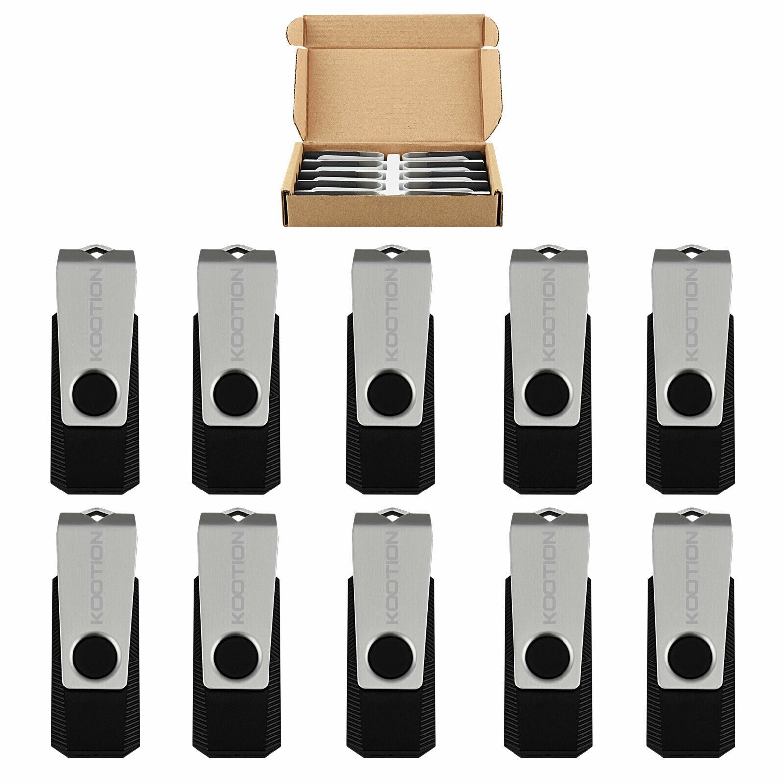

Portable Black 10 Pcs 16GB Anti-skid Rotating USB 3 0 Flash Drive Memory Storage
