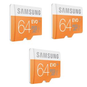 Samsung Evo MicroSDHC 64 GB Class 10 Memory Card (Pack Of 3)