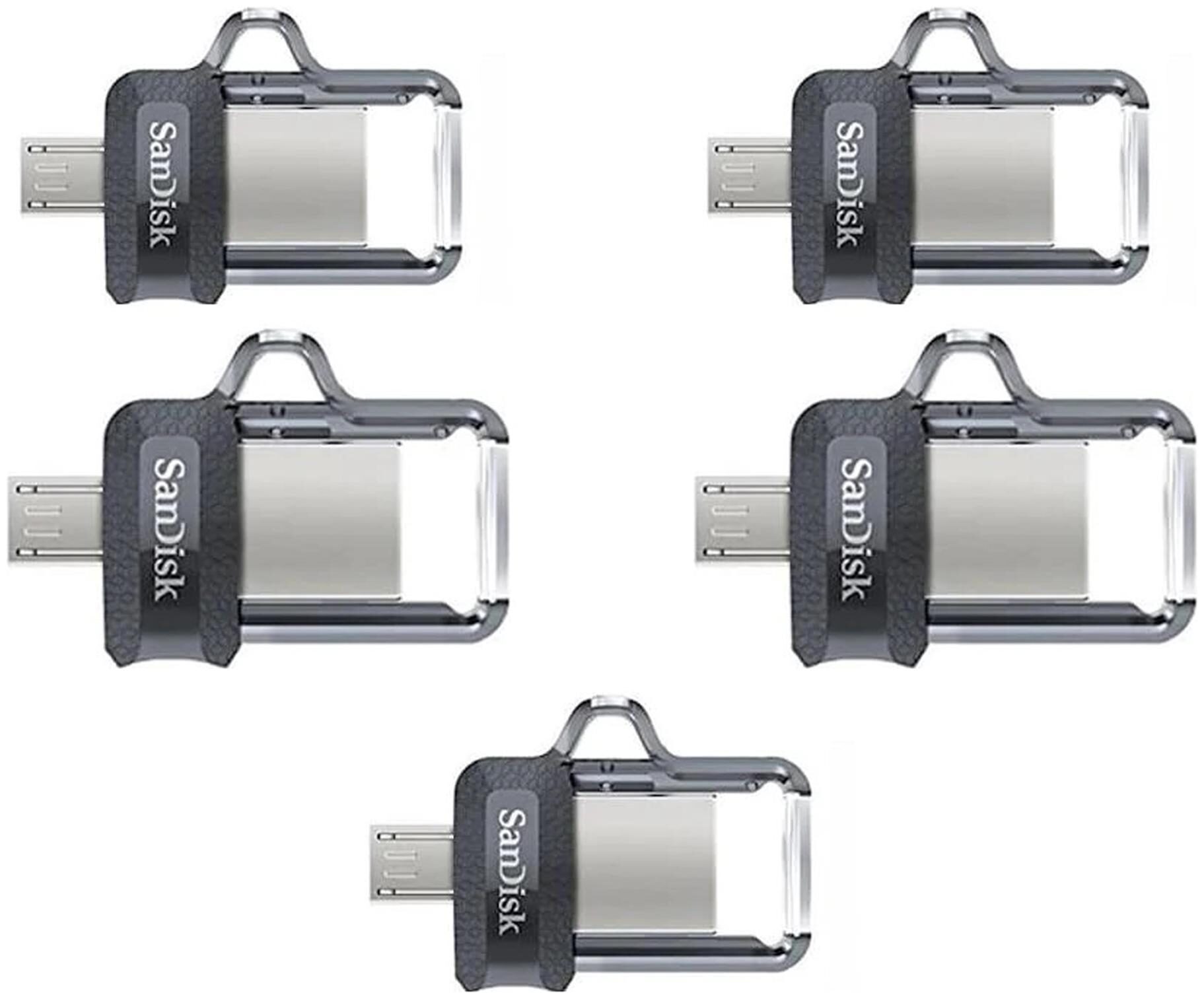 

SanDisk Ultra Dual OTG Pack of five 16 GB USB 3 0 Pendrive ( Black )