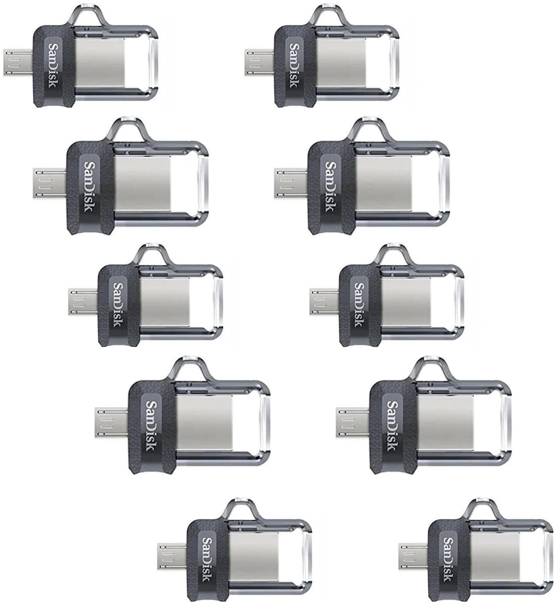 

SanDisk Ultra Dual OTG Pack of ten 16 GB USB 3 0 Pendrive ( Black )
