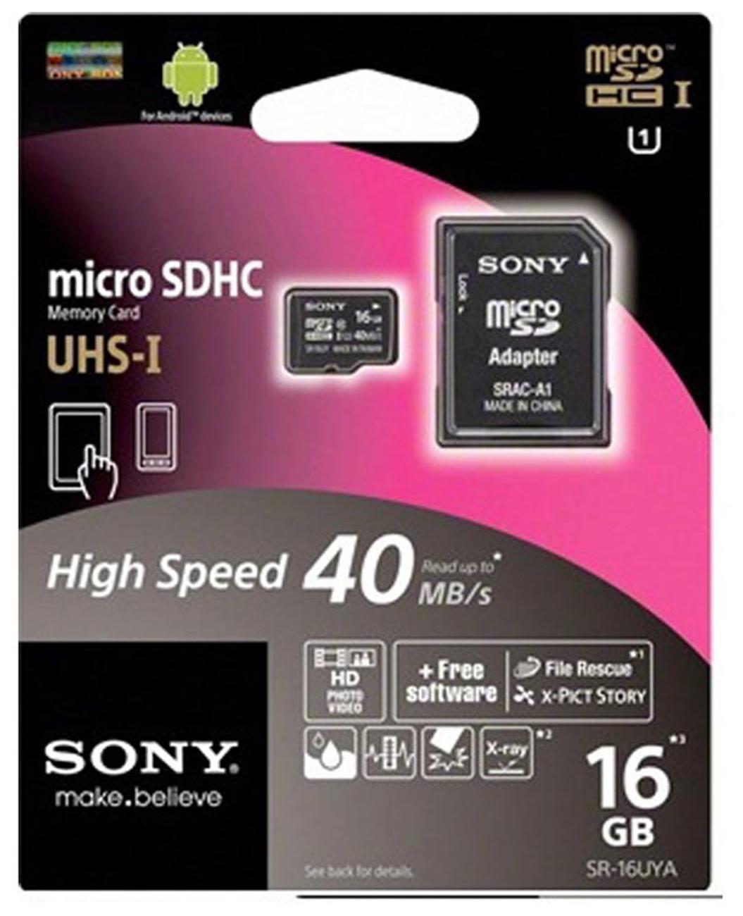 Buy Sony microSD Card 16 GB Class 10 Memory Card With Adapter Online at ...