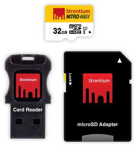 Strontium Nitro 466x microSDHC UHS-I 32 GB Class 10/U1 Memory Card With Adapter & Card Reader