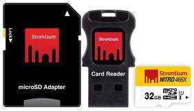 Strontium Nitro 466x microSDHC UHS-I 32 GB Class 10/U1 Memory Card With Adapter & Card Reader