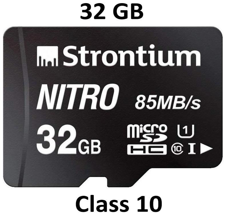 

Strontium Nitro 32GB Micro SDHC Memory Card 85MB s UHS-I U1 Class 10 High Speed for Smartphones Tablets Drones Action Cams (SRN32GTFU1QR)