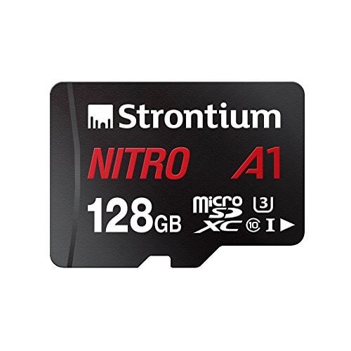 

Strontium Nitro A1 128GB Micro SDXC Memory Card 100MB s A1 UHS-I U3 Class 10 with High Speed Adapter for Smartphones Tablets Drones Action Cams (SRN128GTFU3A1A)