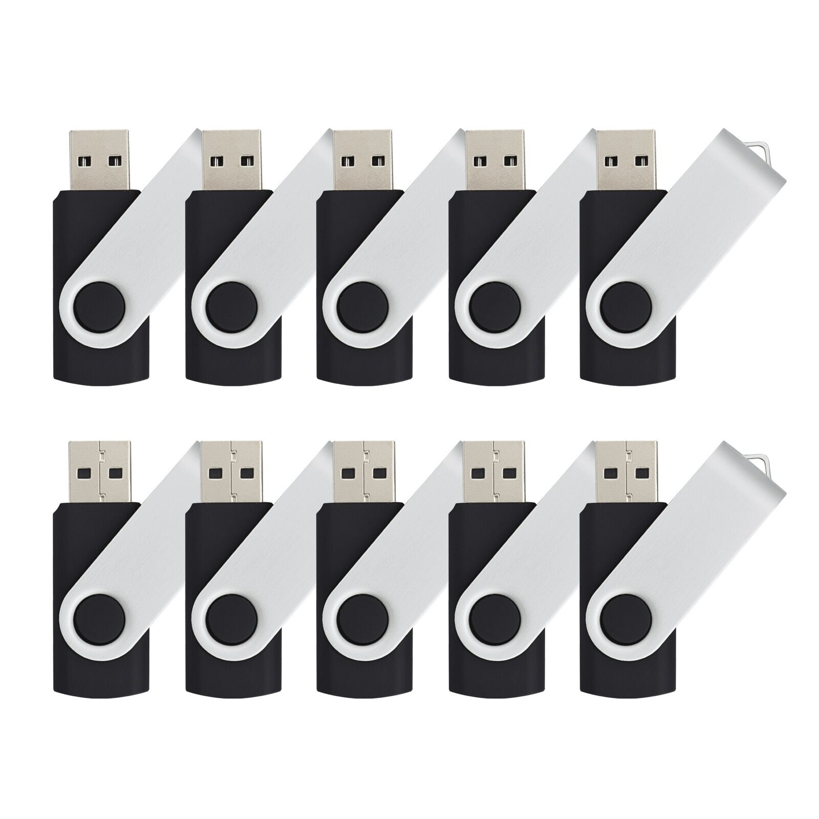 

USA Stock 10Pack Lot 16GB Metal Swivel Style 2 0 USB Flash Drives Memory Sticks