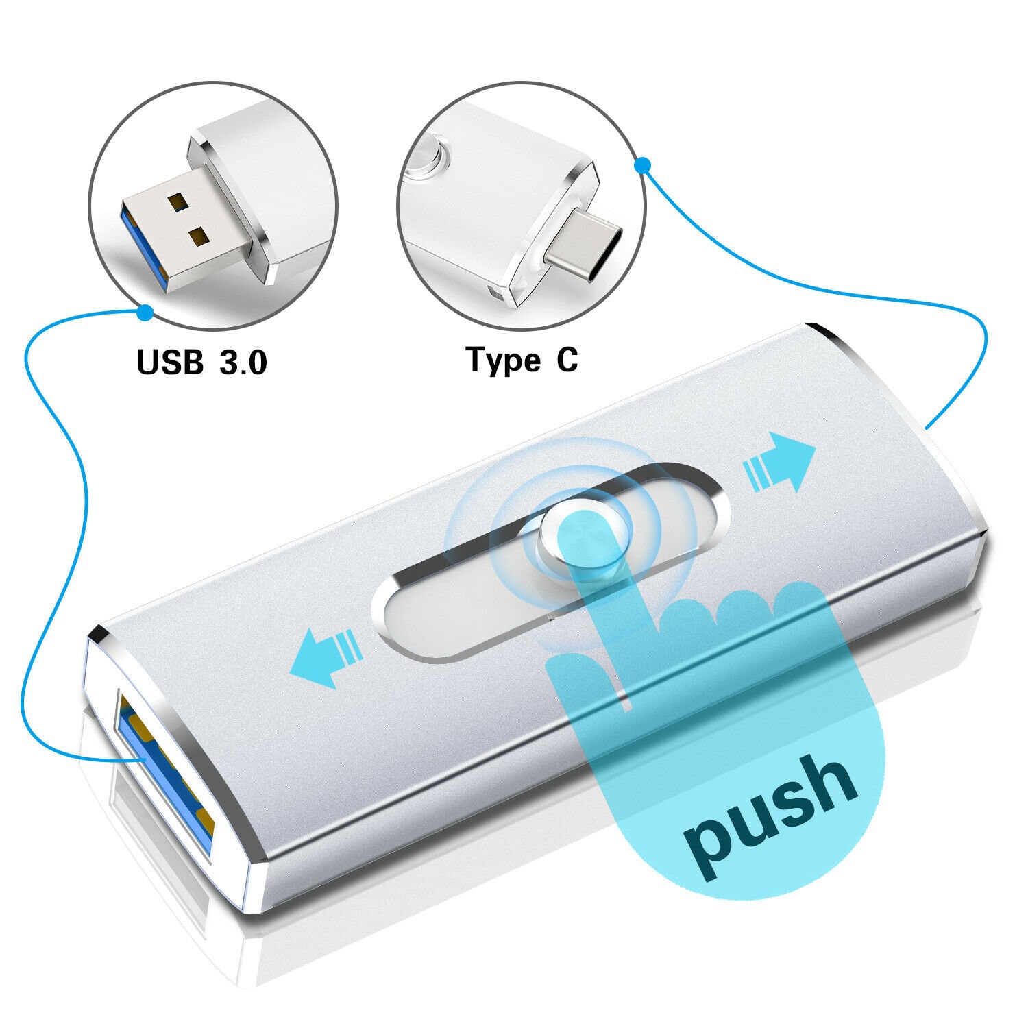 

USB 3 0 Type C 32G 64G 128G High Speed Dual OTG USB Flash Drives Memory Sticks