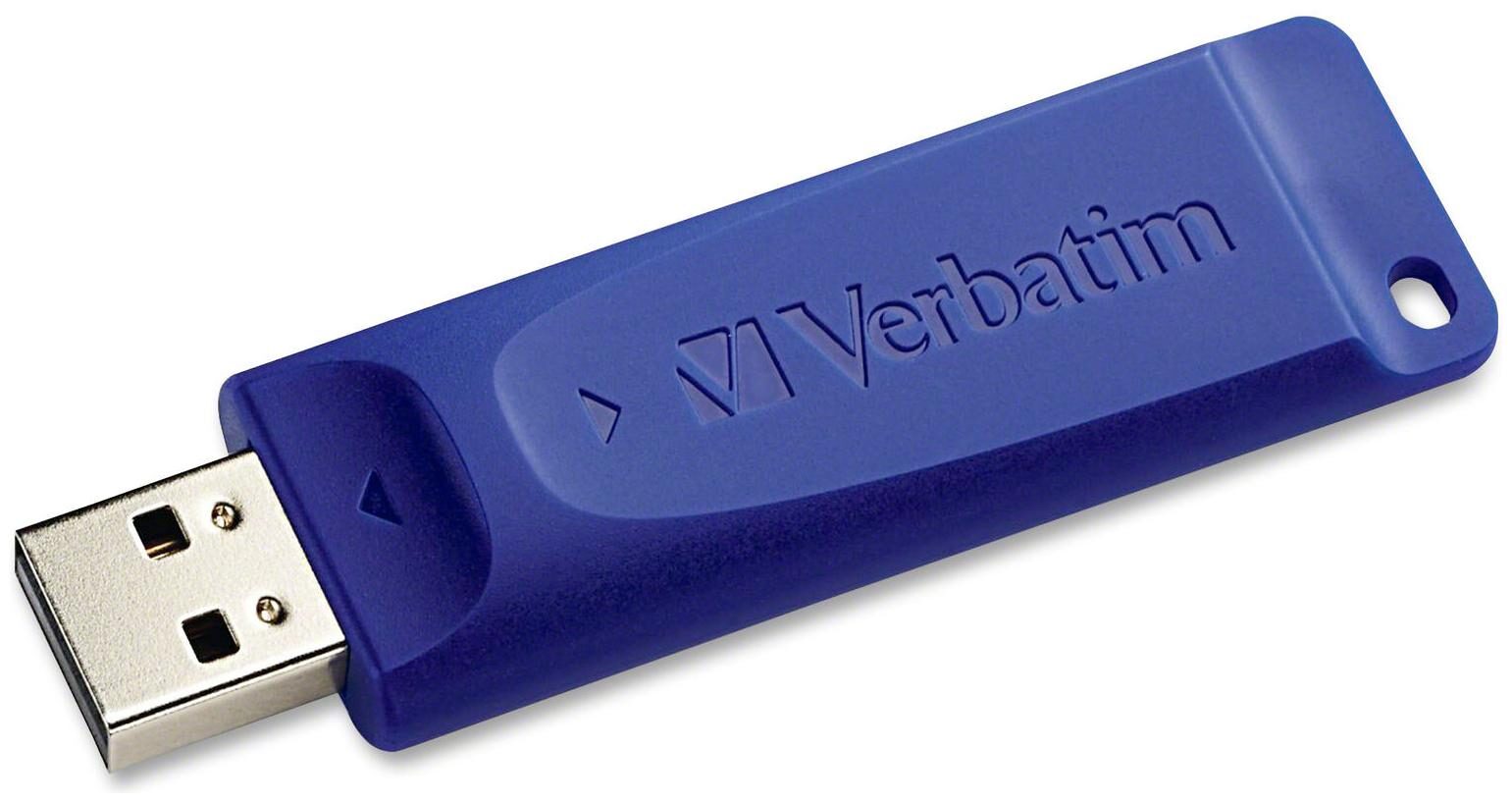 

Verbatim 97087 4GB USB 2 0 Flash Drive - Capless Retractable - Blue