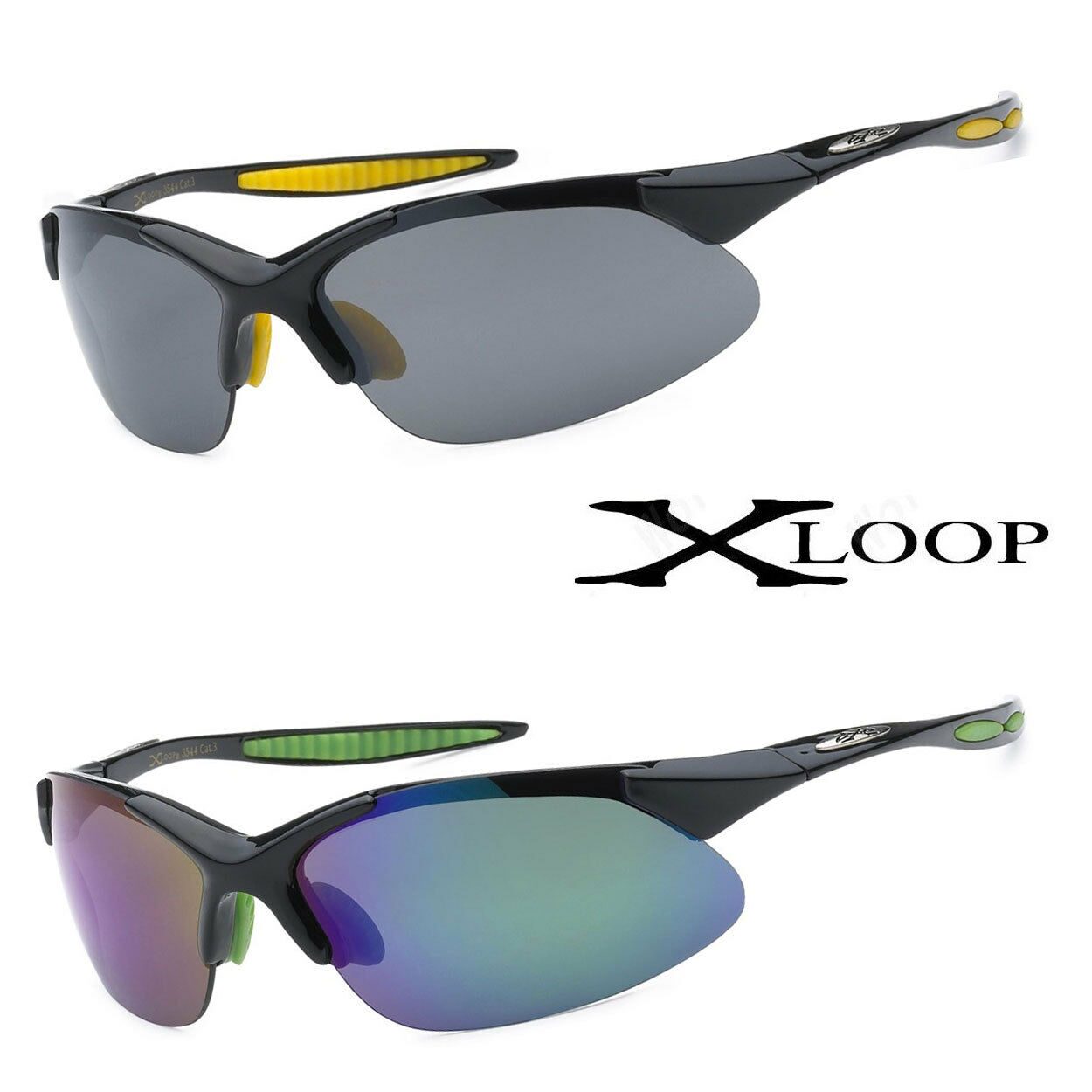 

1 or 2 Pair X-Loop Semi Rimless Sport Cycling Fishing Golfing Running Sunglasses